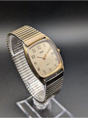 Vintage Timex Gold-Tone Quartz Dress Watch, Father's Day Gift